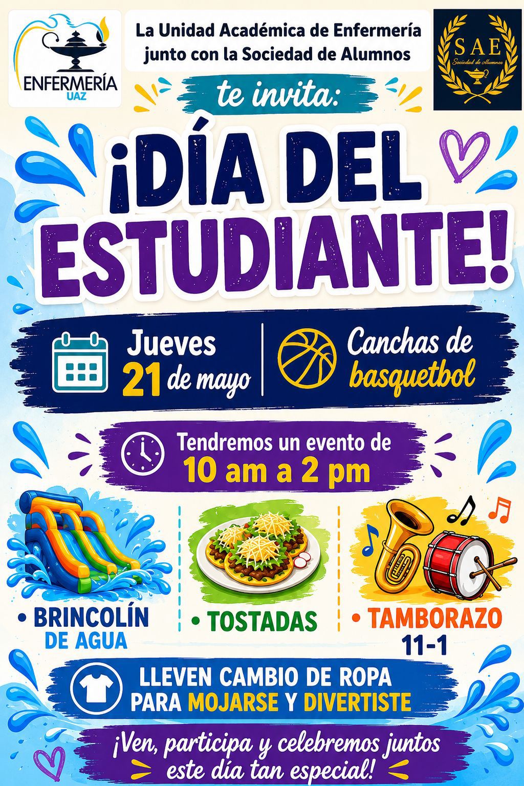 Vamos a divertirnos, felicidades estudiantes en su día